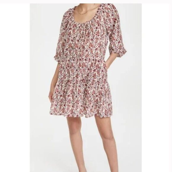 XIRENA Dalyn Dress Womens Size Large Long Sleeve Mini Cotton Silk Red Spark - Picture 13 of 13